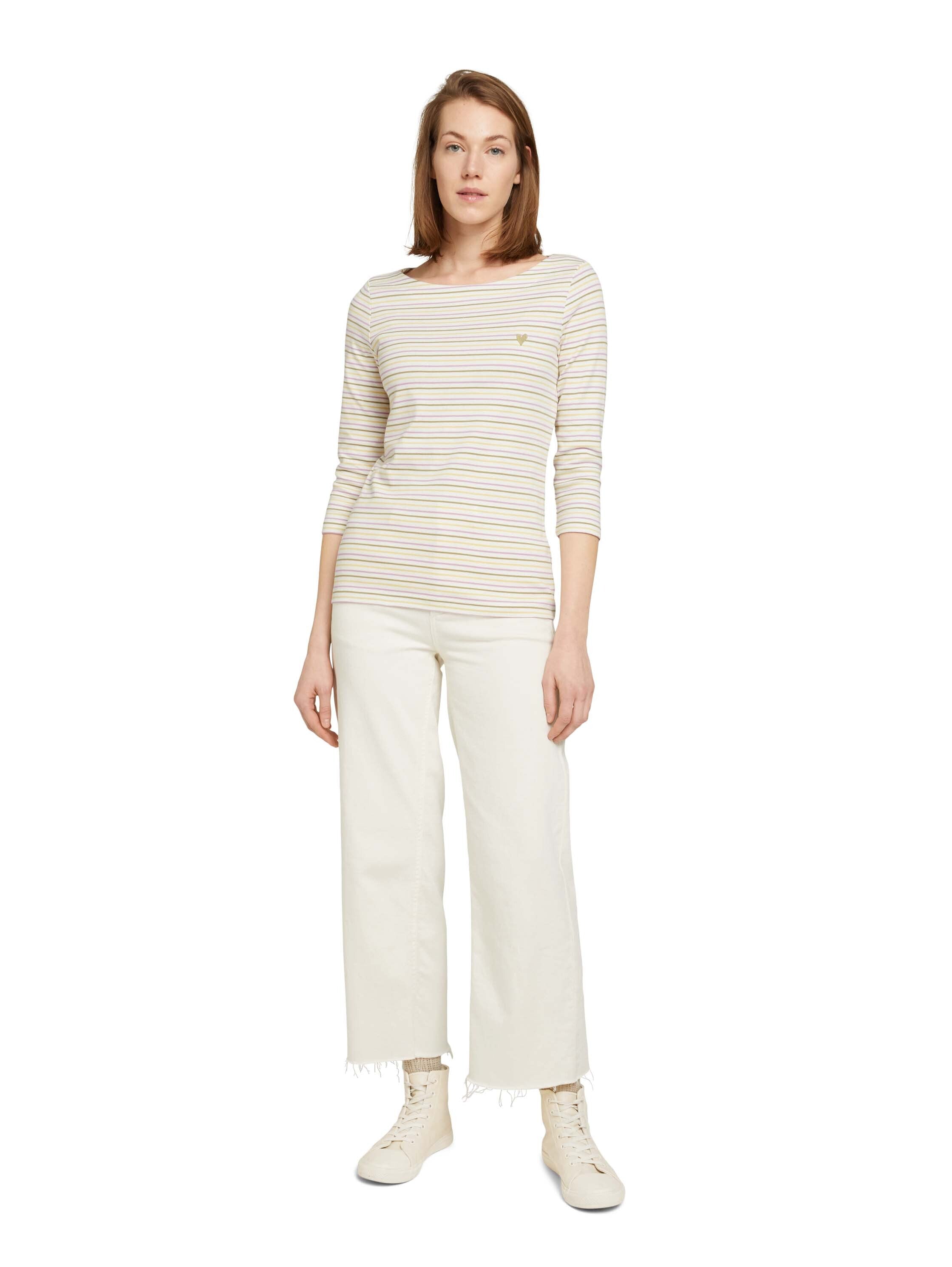 Tom Tailor Gestreiftes Langarmshirt aus Bio-Baumwolle