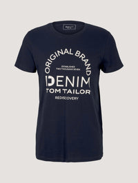 Tom Tailor T-Shirt mit Logo Print und Rundhalsausschnitt