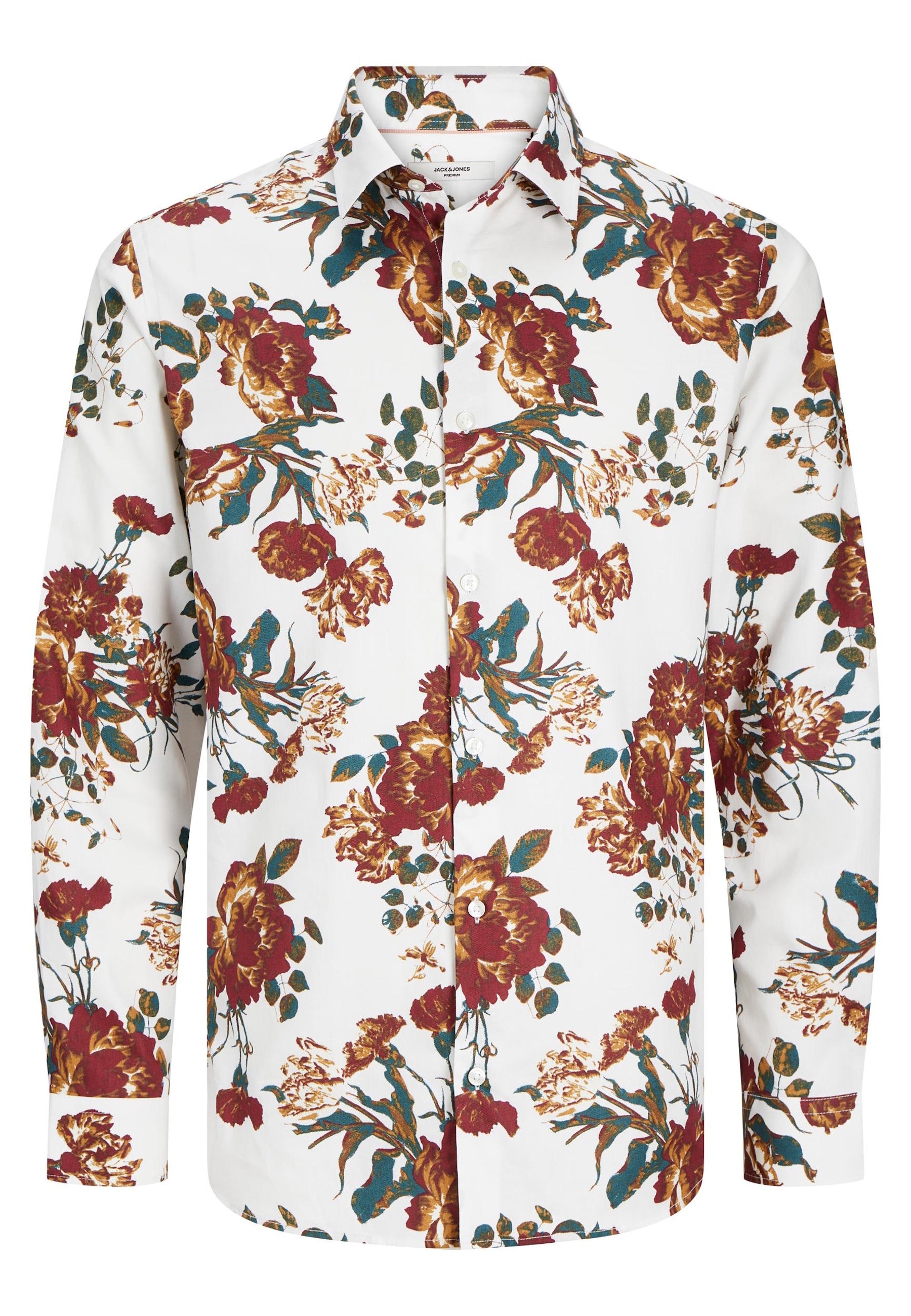 Jack & Jones NORDIC FLORES Langarmhemd mit Kent-Kragen