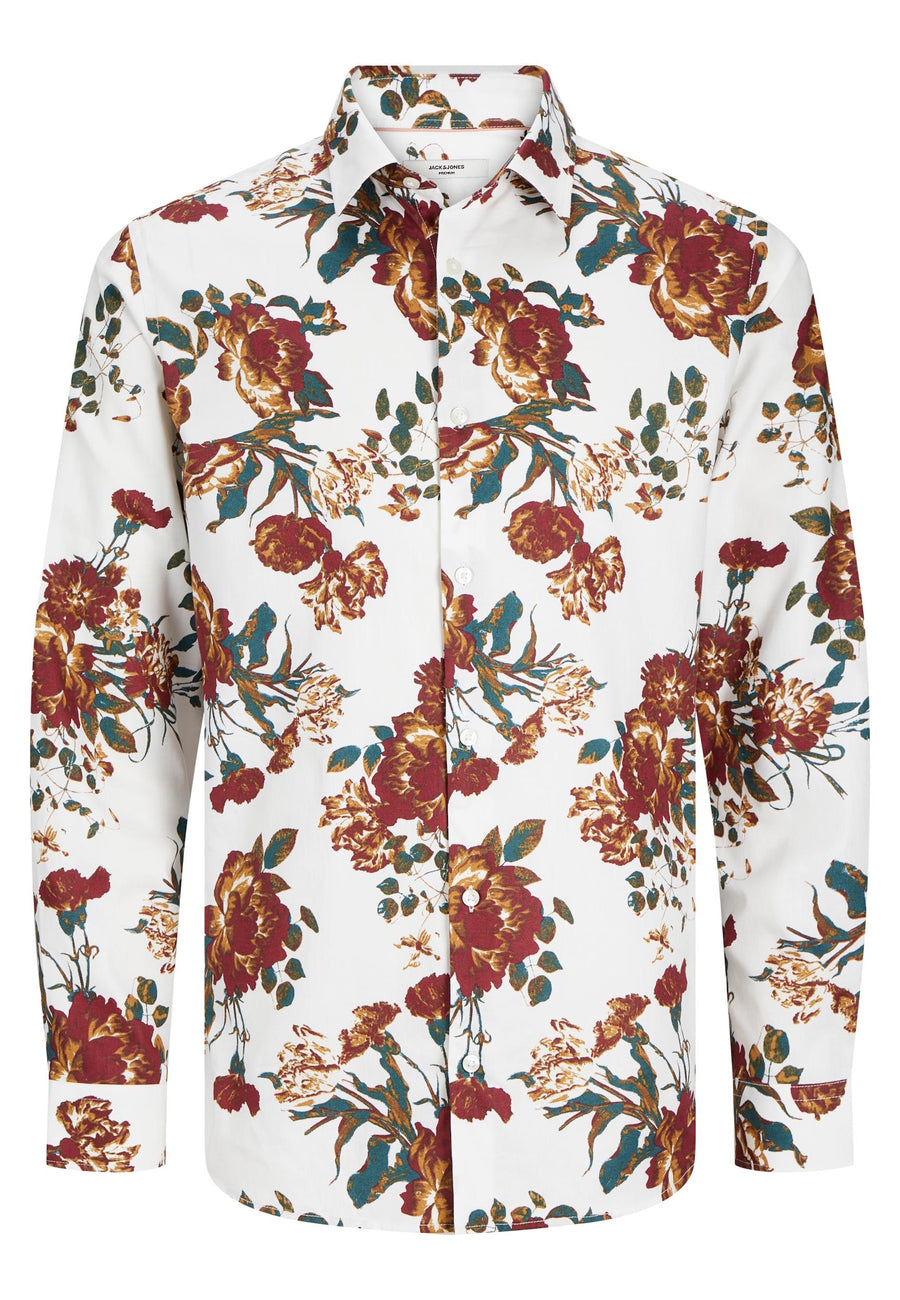 Jack & Jones NORDIC FLORES Langarmhemd mit Kent-Kragen