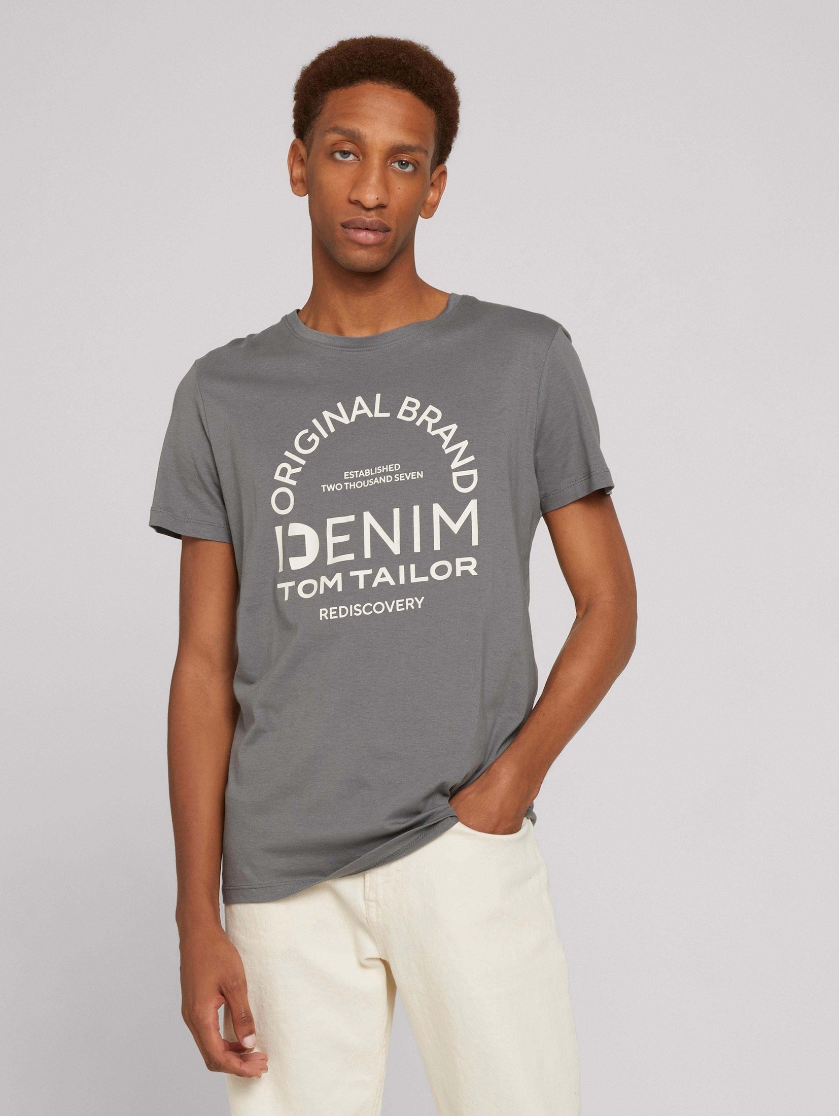 Tom Tailor T-Shirt mit Logo Print und Rundhalsausschnitt