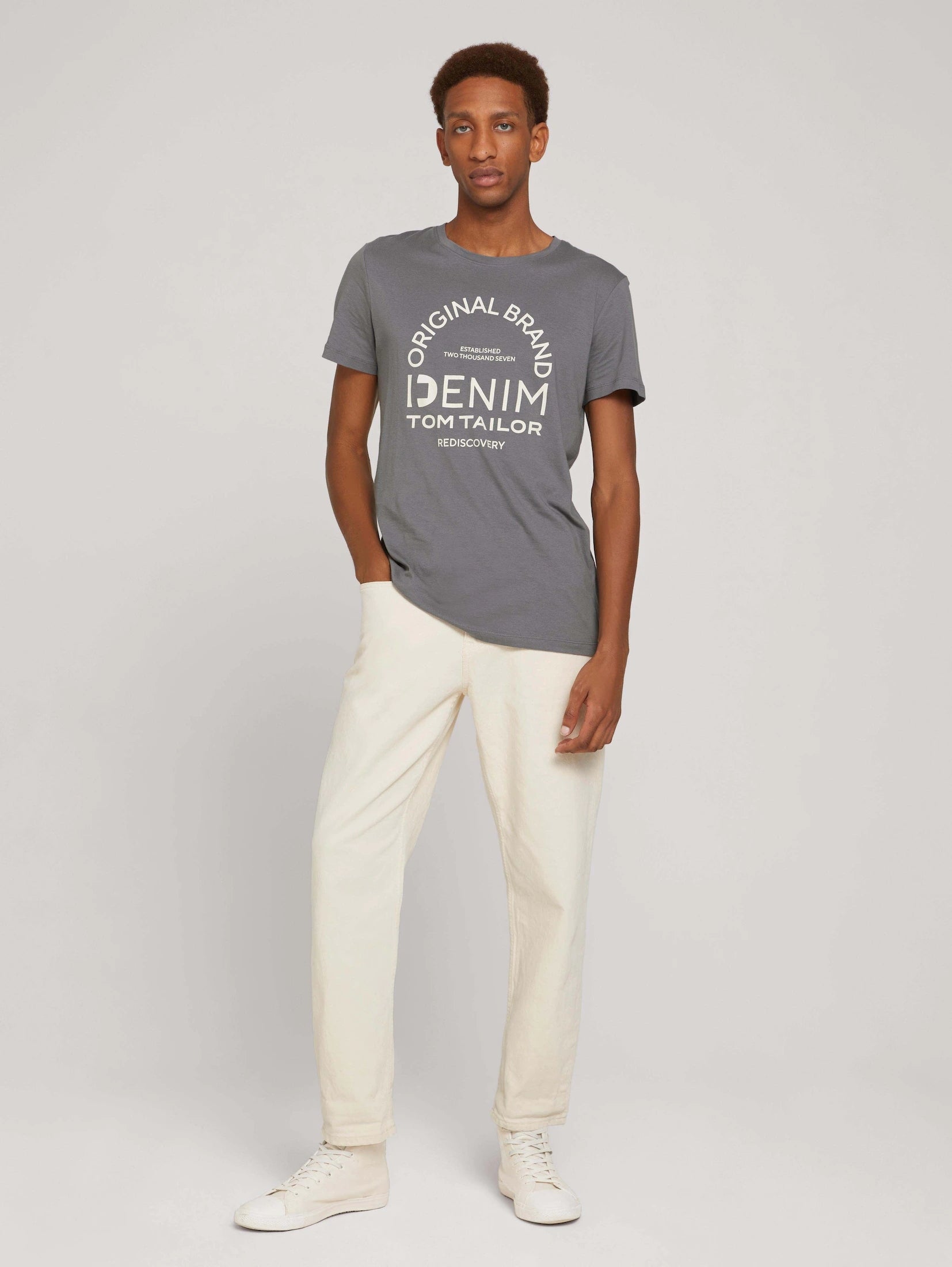 Tom Tailor T-Shirt mit Logo Print und Rundhalsausschnitt