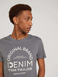 Tom Tailor T-Shirt mit Logo Print und Rundhalsausschnitt