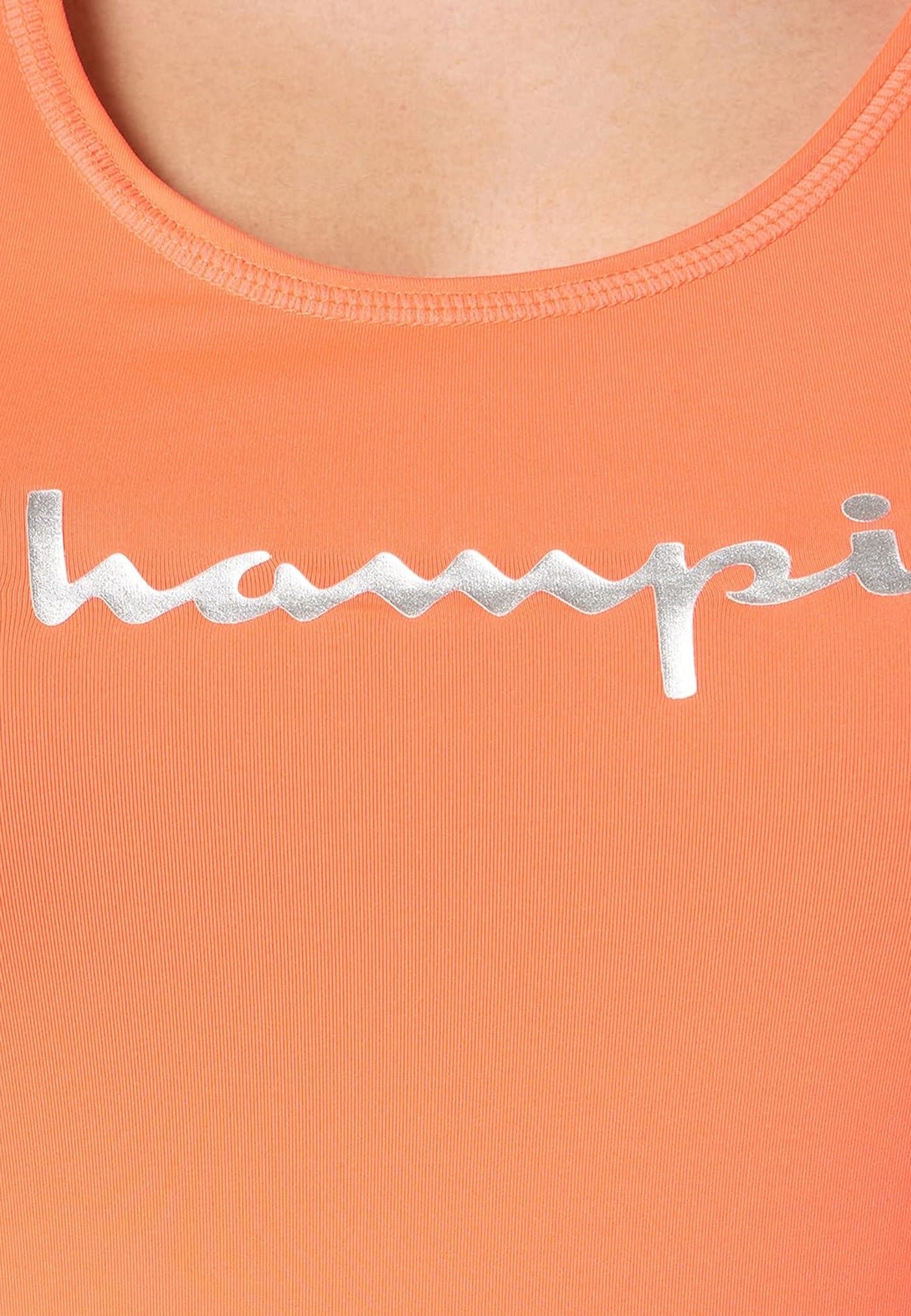 Champion Körpernahes Sport-Bustier mit Ringerrücken und Printlogo-Schriftzug