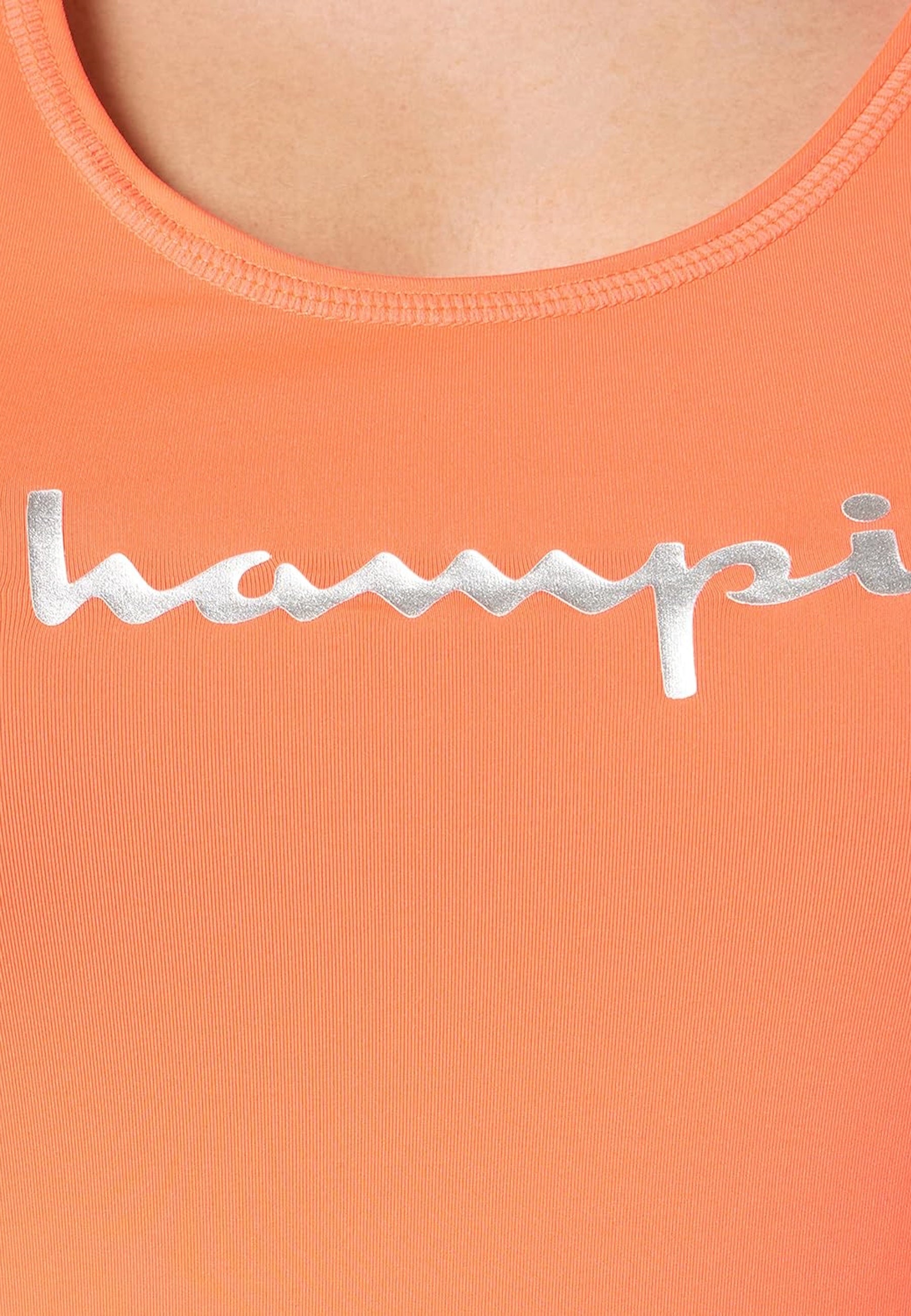 Champion Körpernahes Sport-Bustier mit Ringerrücken und Printlogo-Schriftzug