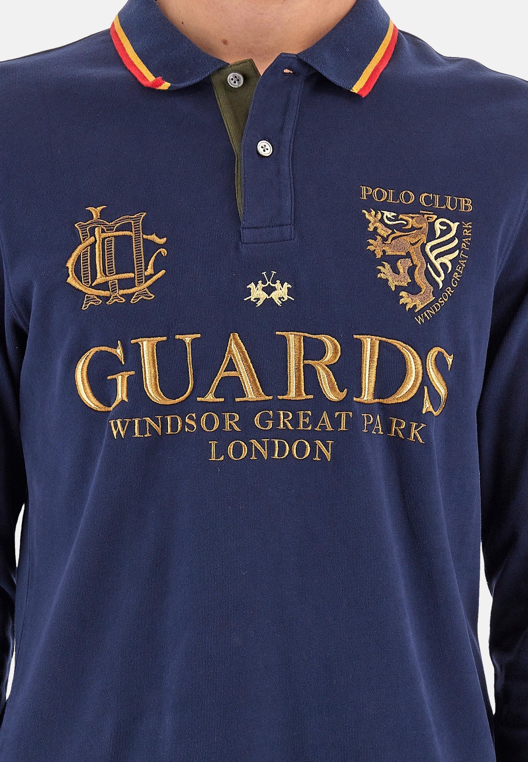 La Martina Langarm-Poloshirt regular fit Westin mit Logo-Details