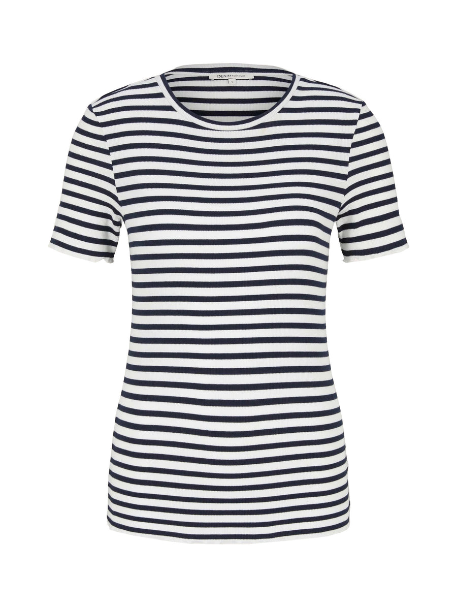 Tom Tailor Slim Fit T-Shirt mit Streifen Kurzarm