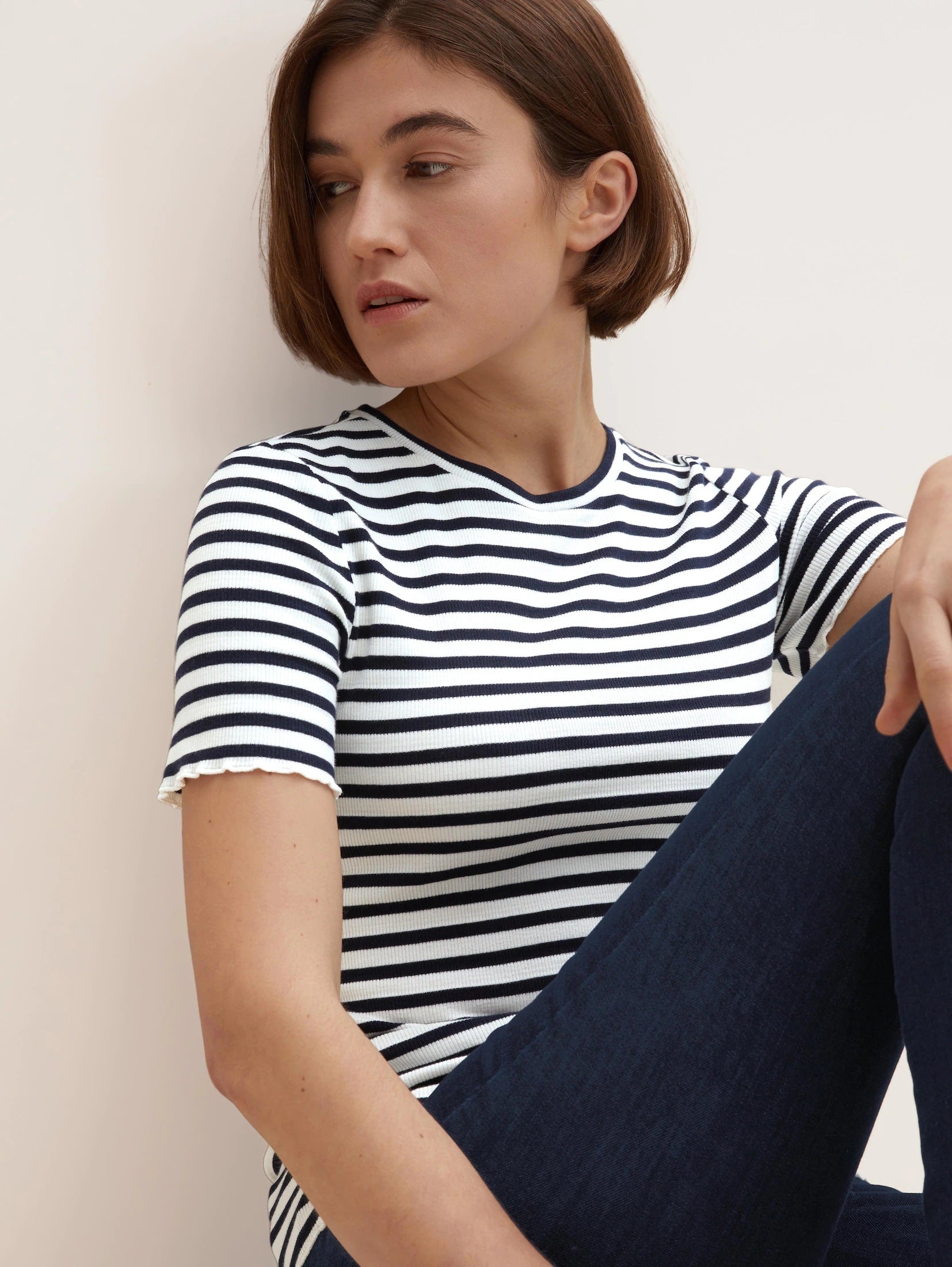 Tom Tailor Slim Fit T-Shirt mit Streifen Kurzarm