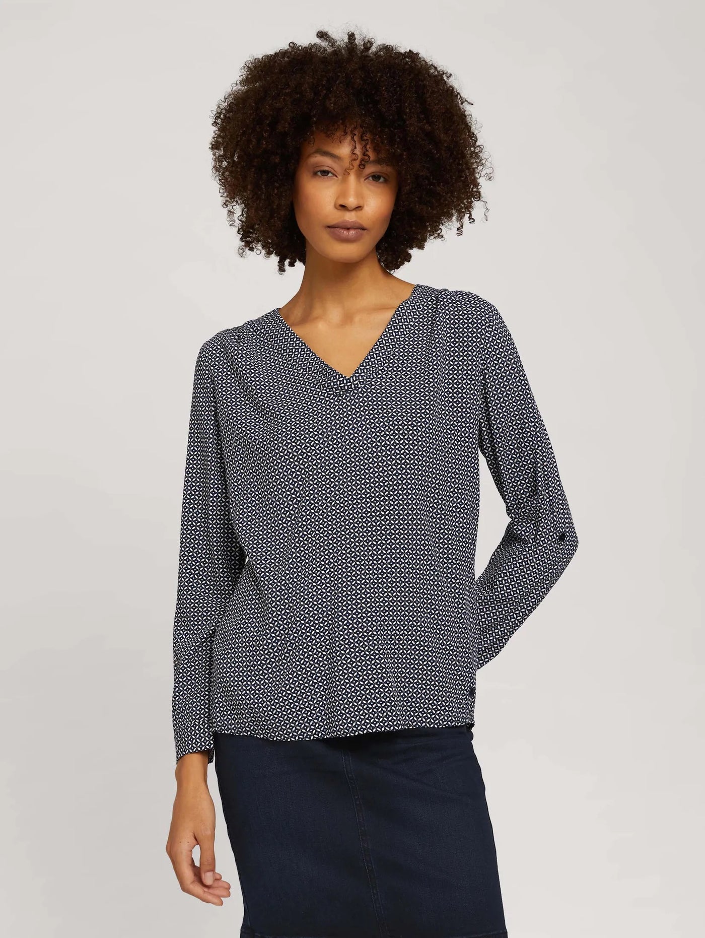 Tom Tailor Langarmbluse V-Ausschnitt