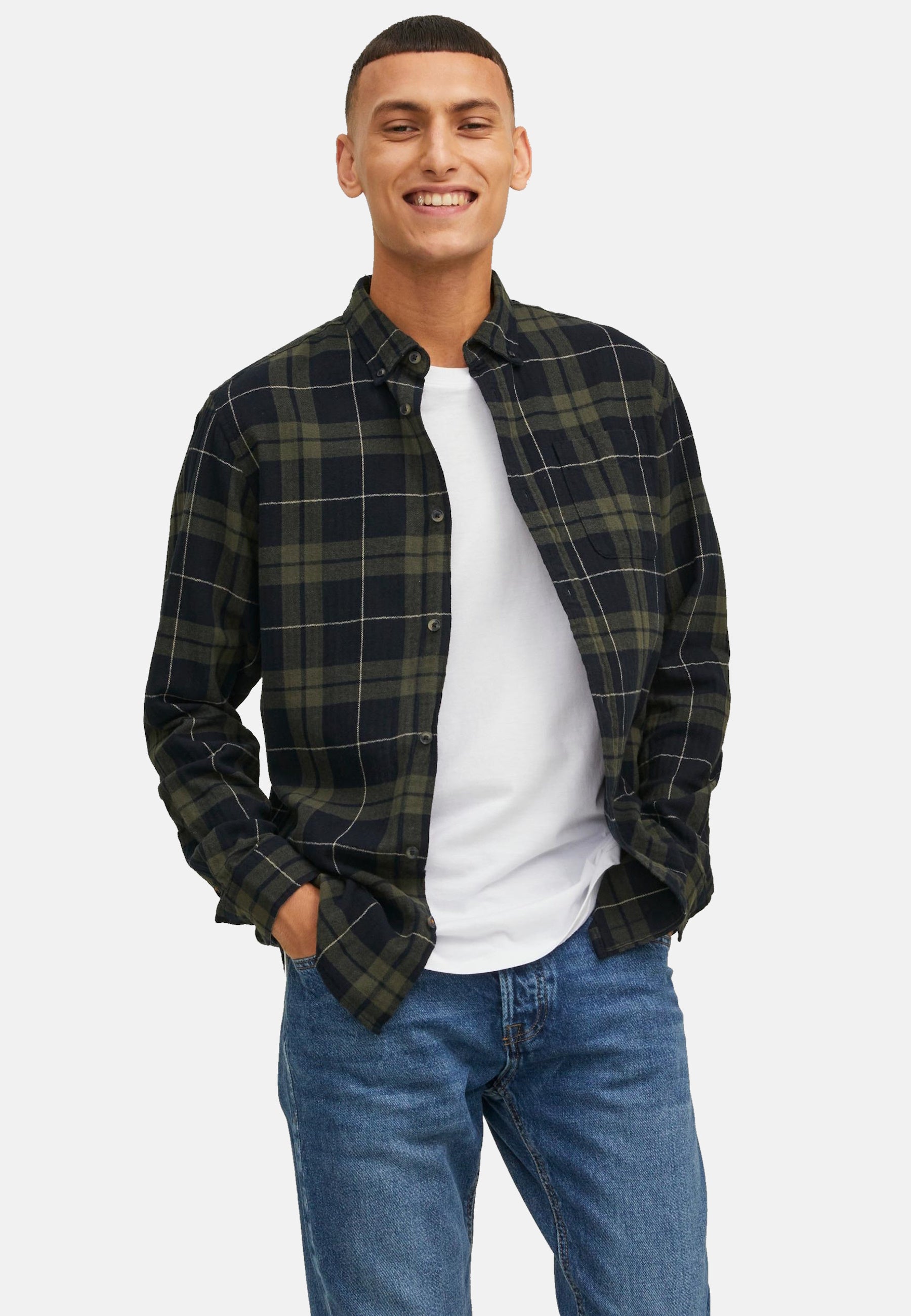 Jack & Jones Willy Langarmhemd mit Knopfleiste Slim Fit