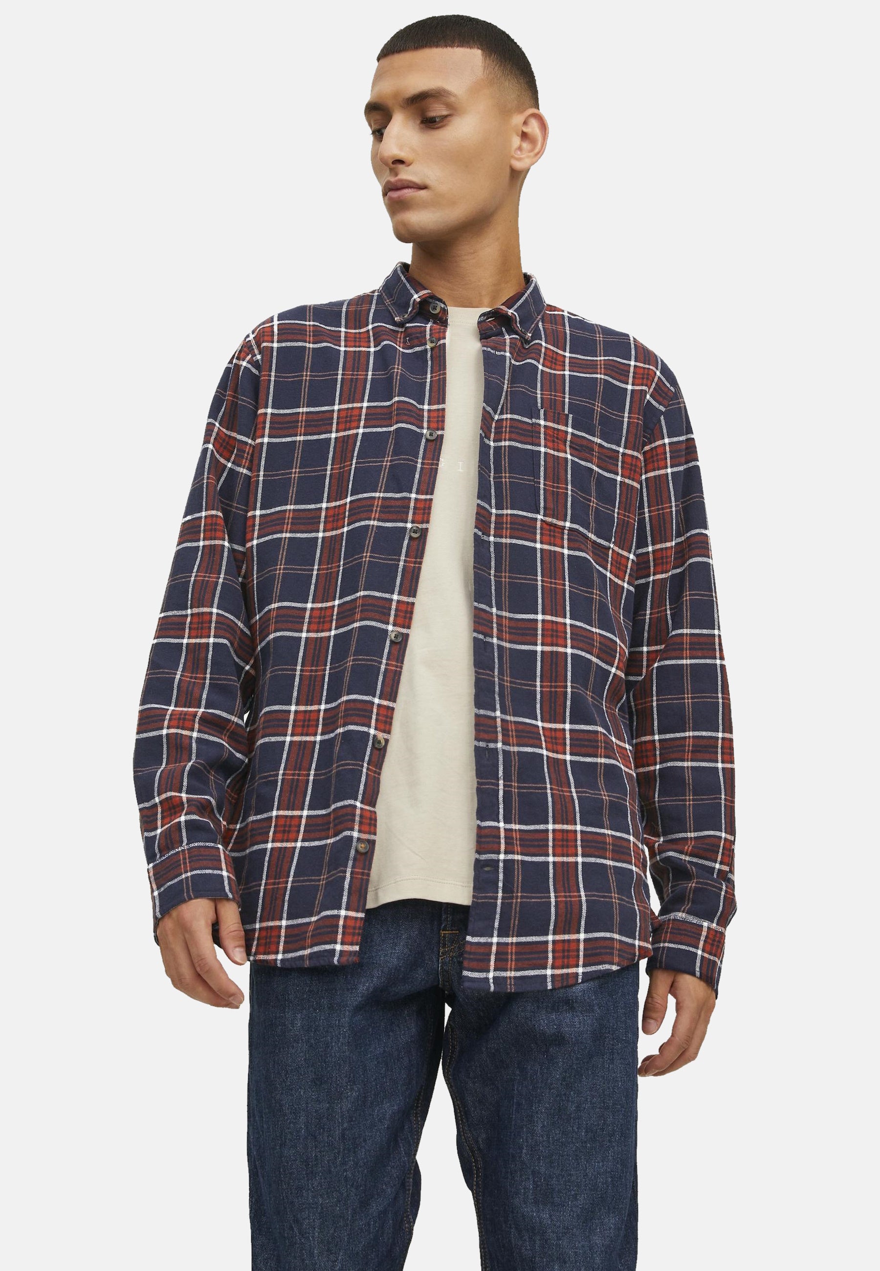 Jack & Jones Willy Langarmhemd mit Knopfleiste Slim Fit