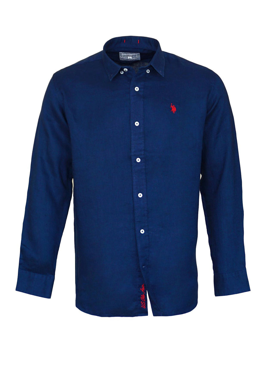 U.S. POLO Leinenhemd Button Down Linenshirt