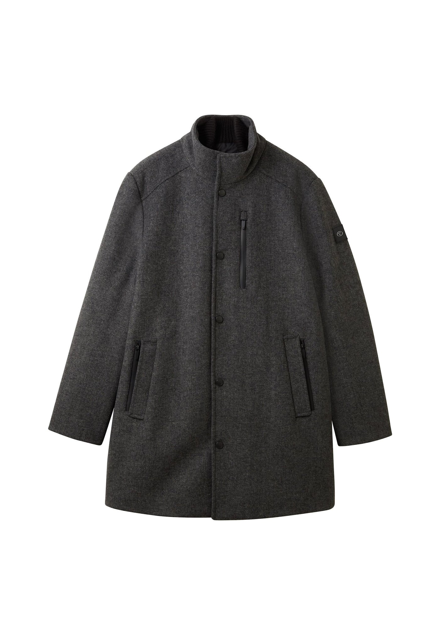 Tom Tailor Wollmantel mit Knopfleiste und Eingrifftaschen