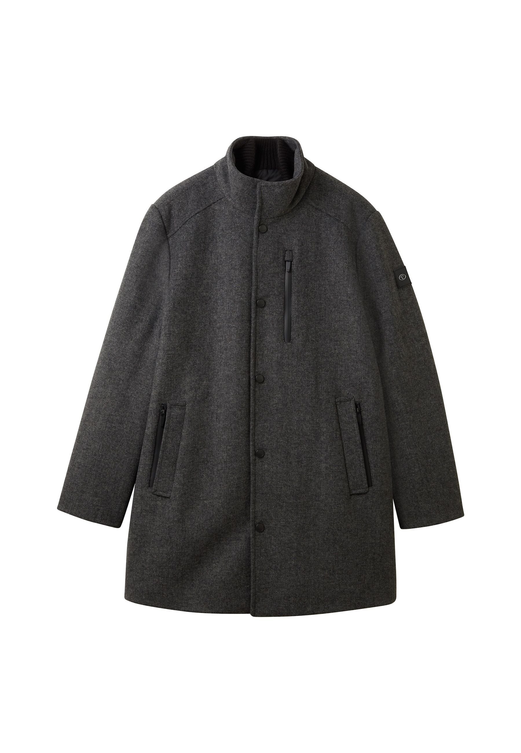 Tom Tailor Wollmantel mit Knopfleiste und Eingrifftaschen