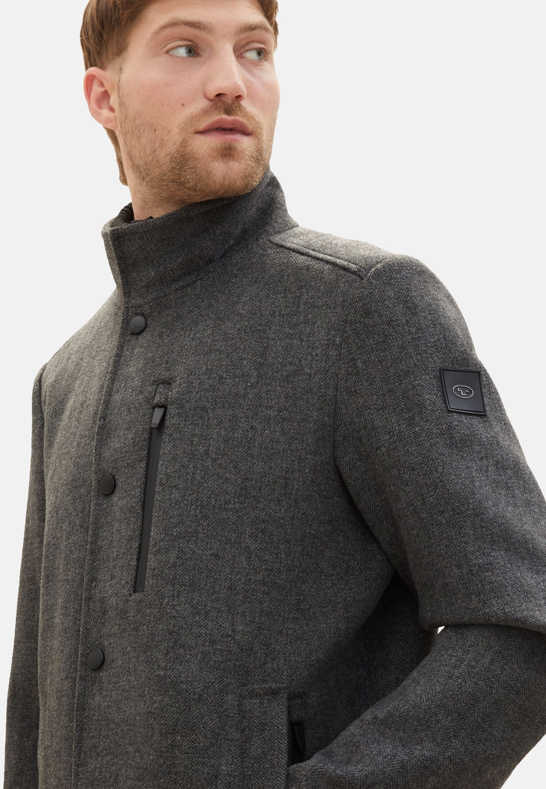 Tom Tailor Wollmantel mit Knopfleiste und Eingrifftaschen