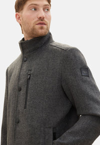 Tom Tailor Wollmantel mit Knopfleiste und Eingrifftaschen