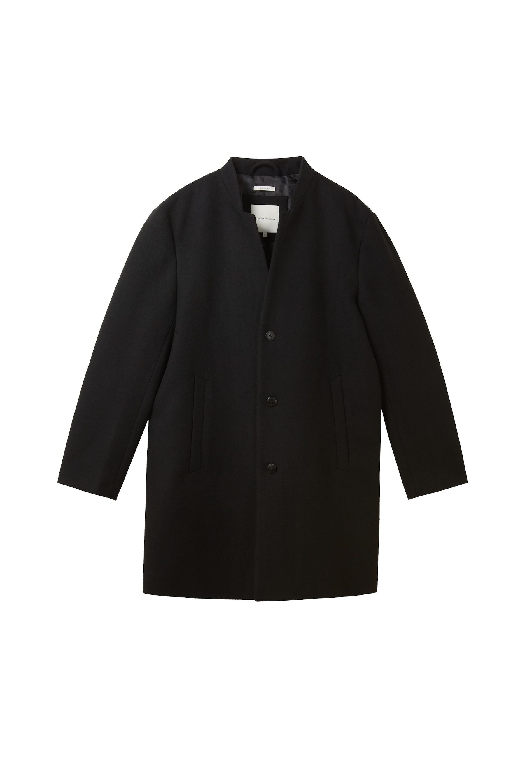 Tom Tailor Wollmantel mit Knopfleiste und Eingrifftaschen