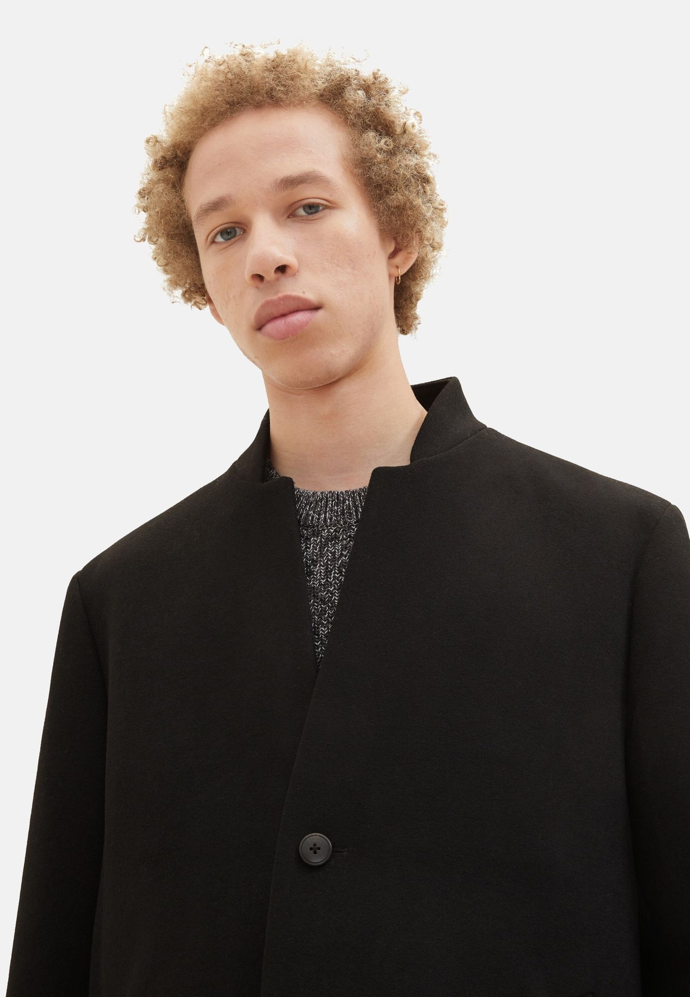 Tom Tailor Wollmantel mit Knopfleiste und Eingrifftaschen