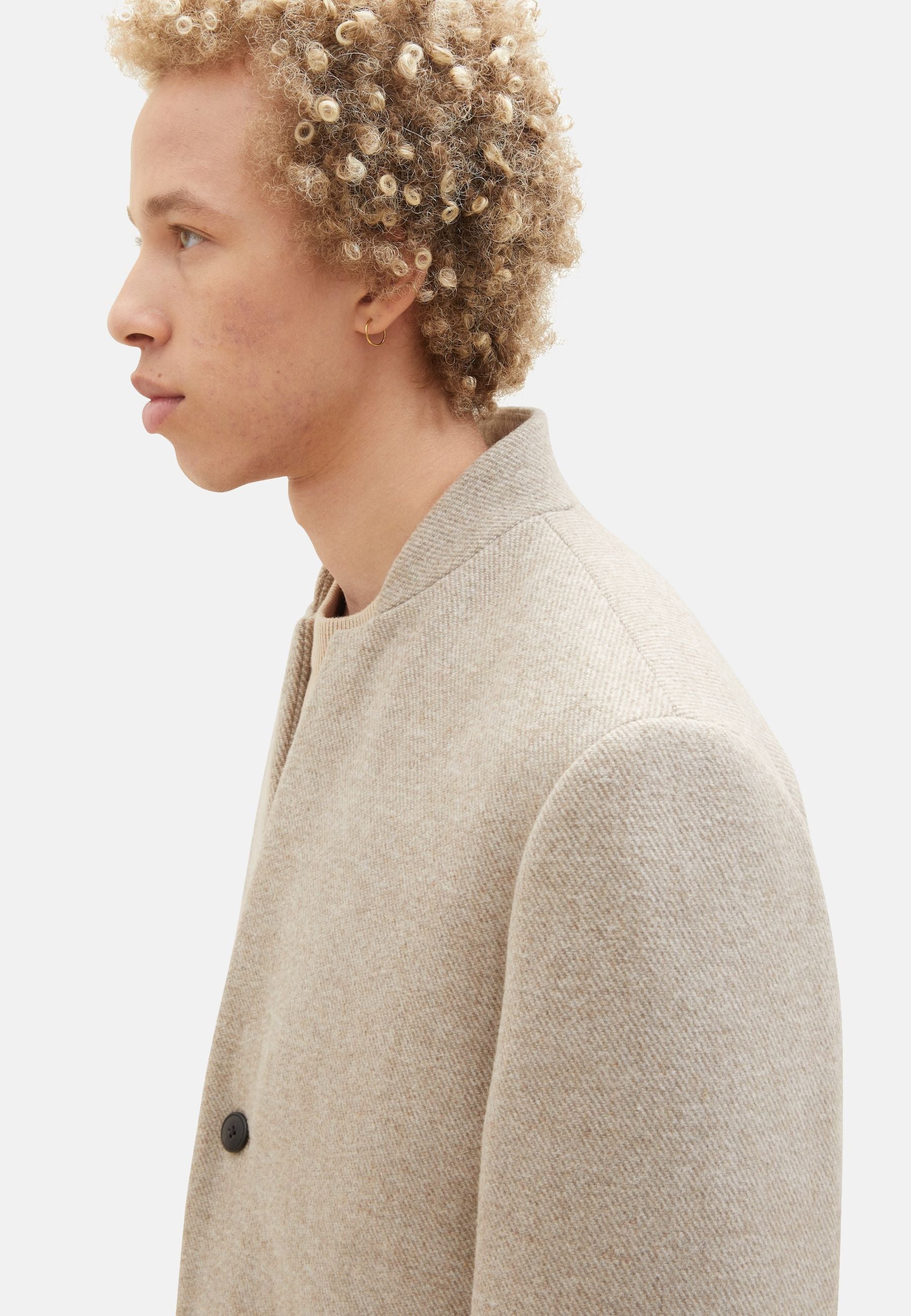 Tom Tailor Wollmantel mit Knopfleiste und Eingrifftaschen