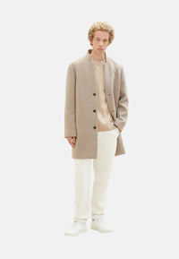 Tom Tailor Wollmantel mit Knopfleiste und Eingrifftaschen