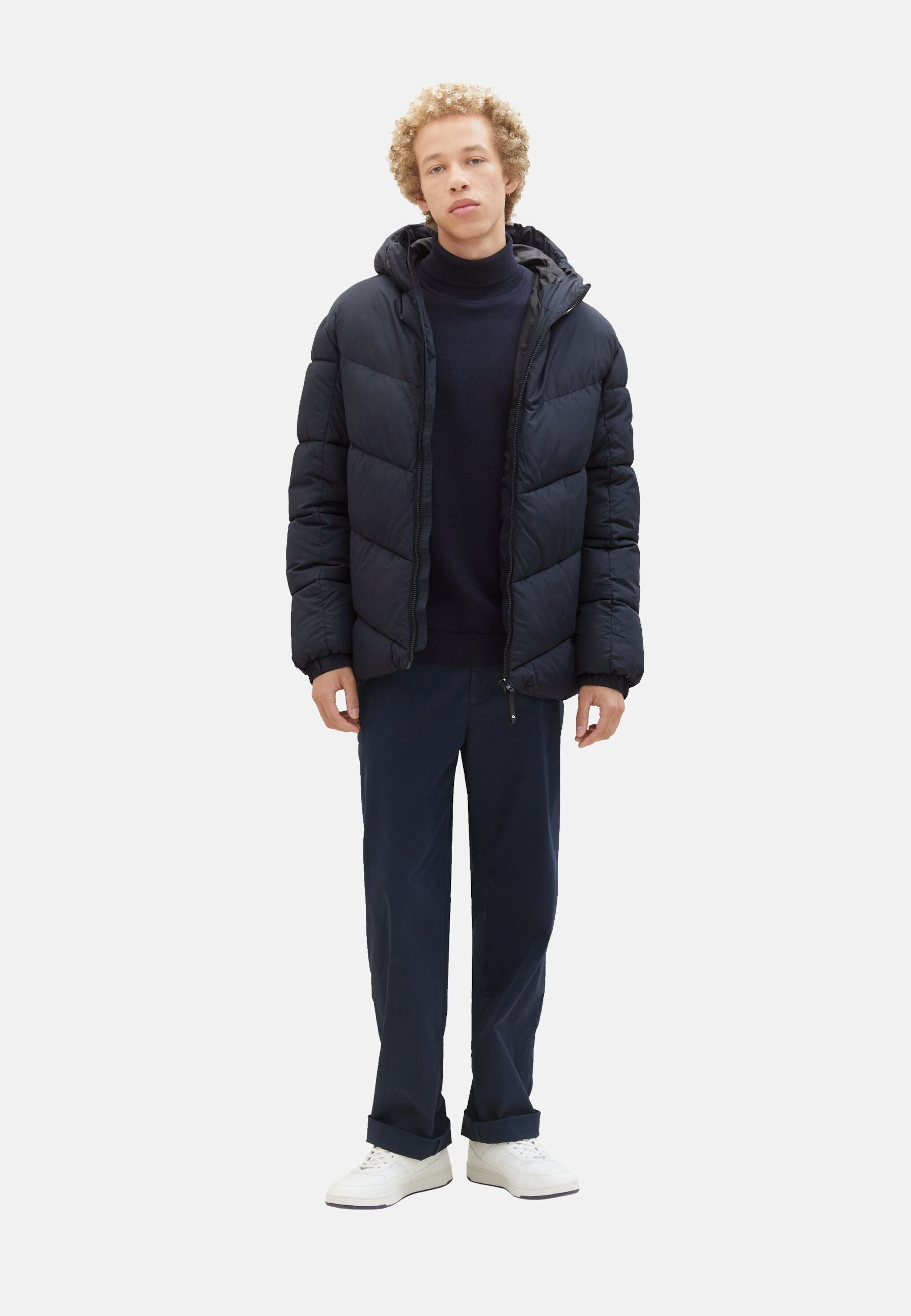 Tom Tailor Steppjacke mit Kapuze und Reißverschlusstaschen