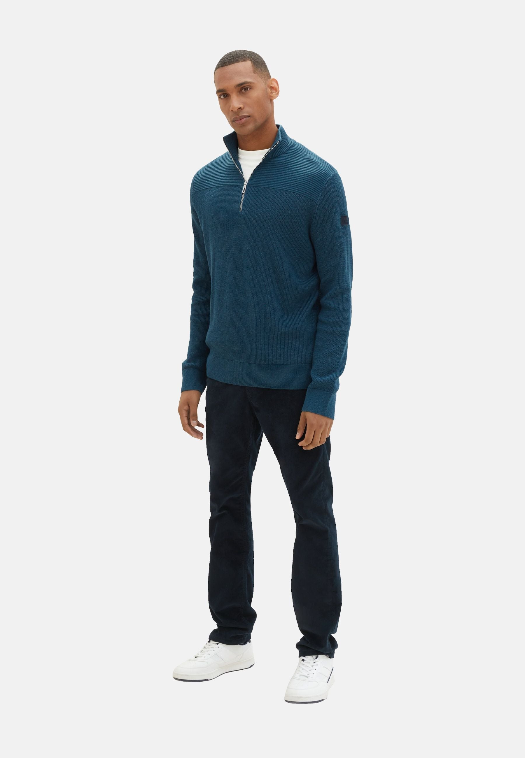 Tom Tailor Strickpullover mit Troyer-Verschluss