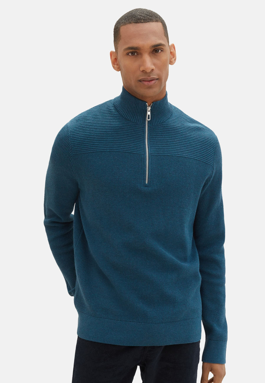 Tom Tailor Strickpullover mit Troyer-Verschluss