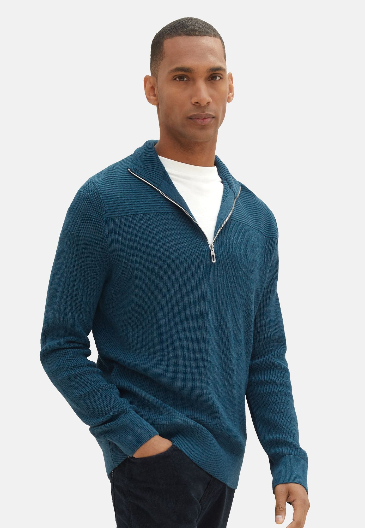 Tom Tailor Strickpullover mit Troyer-Verschluss