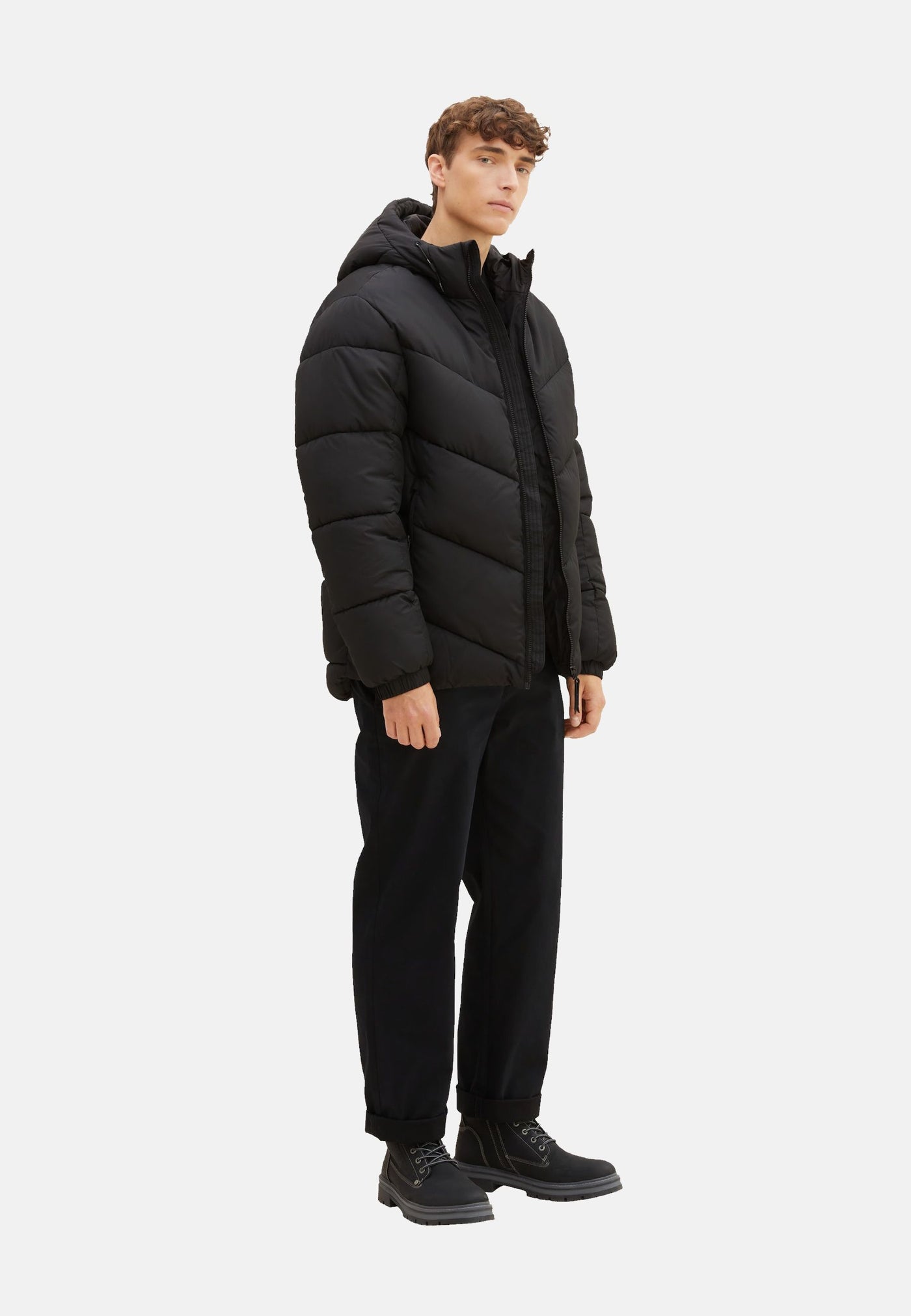 Tom Tailor Steppjacke mit Kapuze und Reißverschlusstaschen