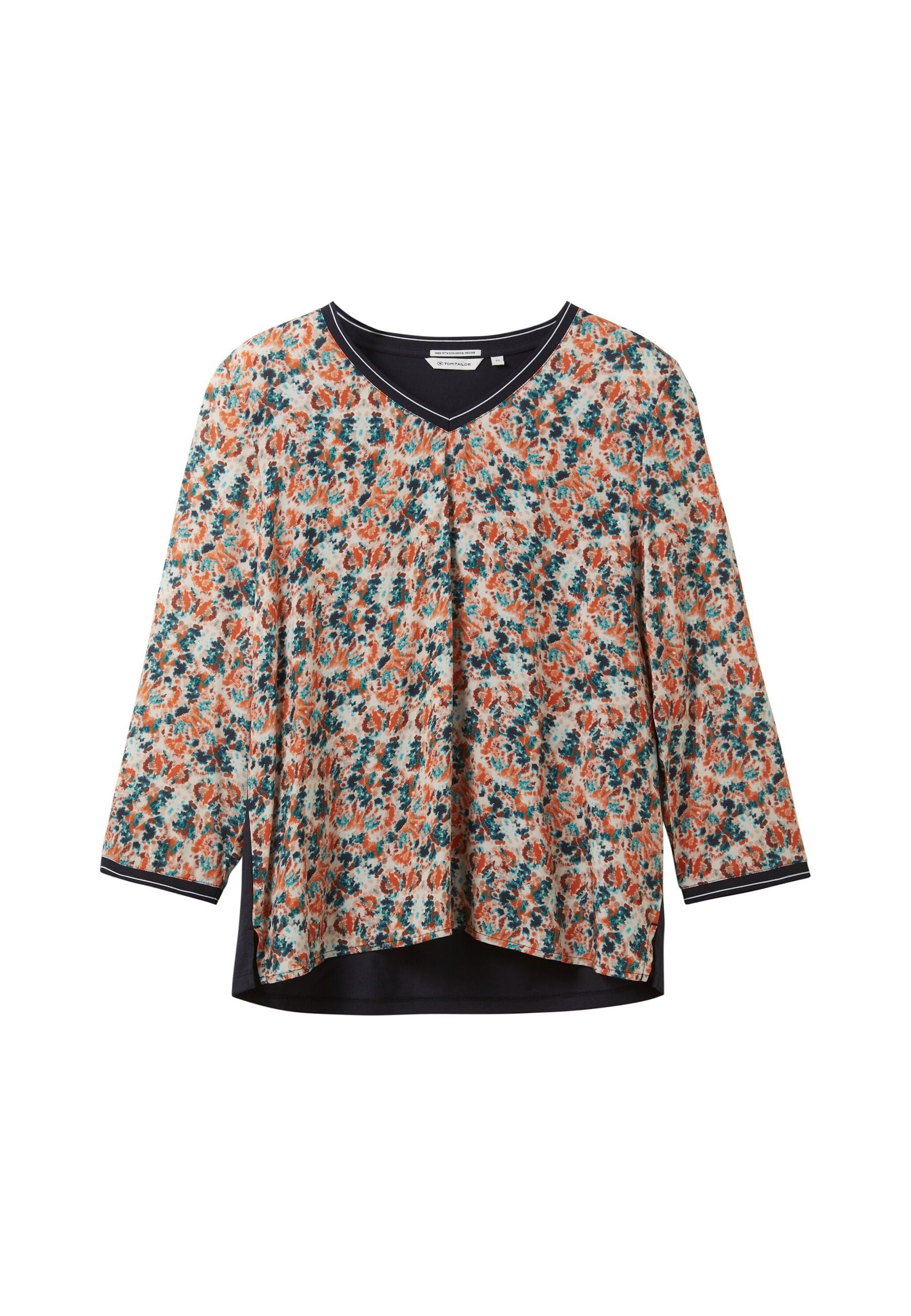 Tom Tailor Langarmhemd mit 3/4 Ärmeln und Floralmuster