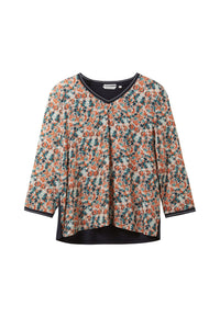 Tom Tailor Langarmhemd mit 3/4 Ärmeln und Floralmuster