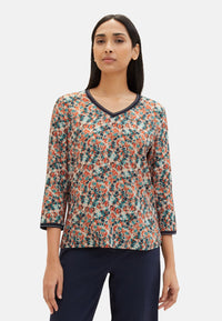 Tom Tailor Langarmhemd mit 3/4 Ärmeln und Floralmuster