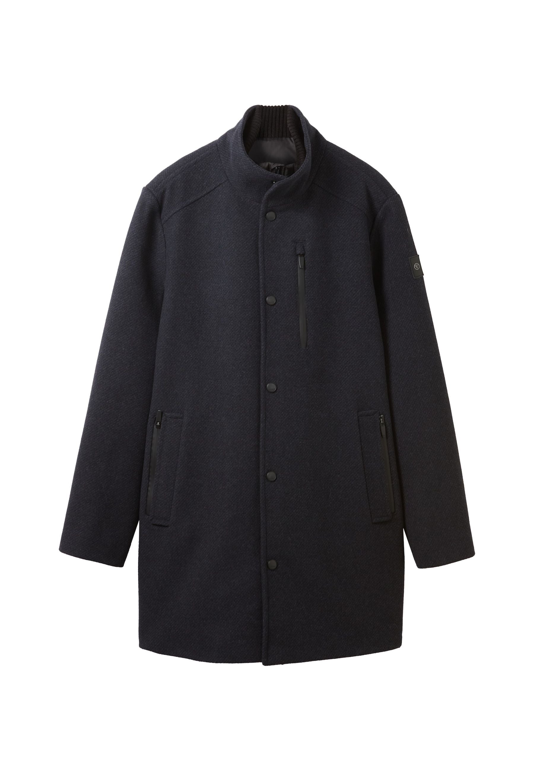 Tom Tailor Wollmantel mit Knopfleiste und Eingrifftaschen