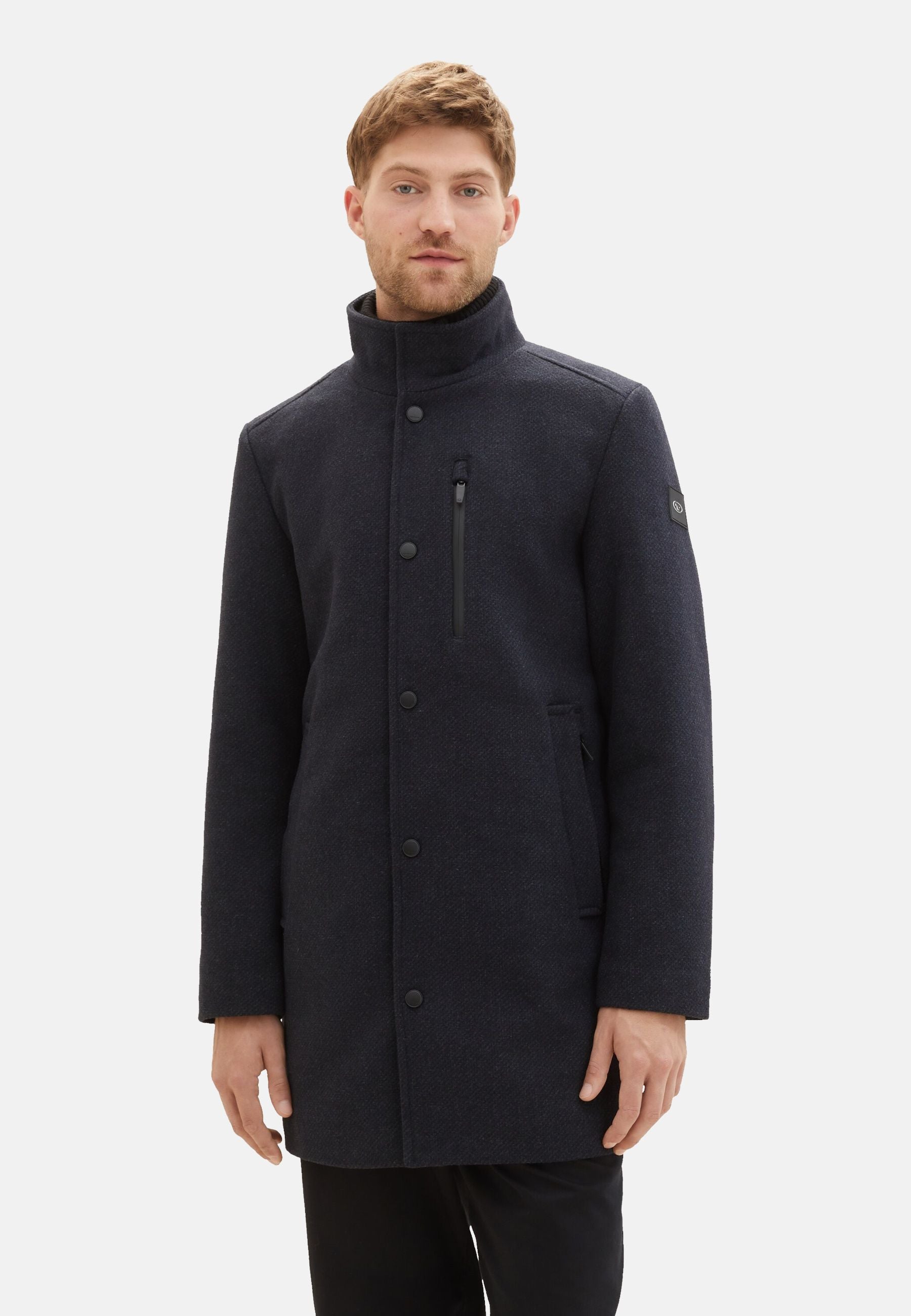 Tom Tailor Wollmantel mit Knopfleiste und Eingrifftaschen