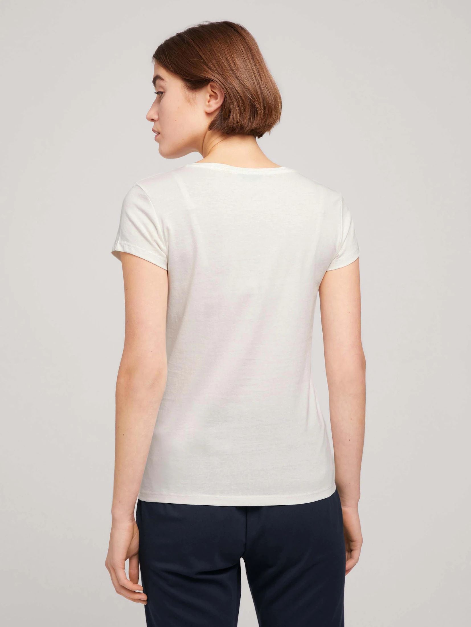 Tom Tailor Slim Fit T- Shirt mit Logo Print