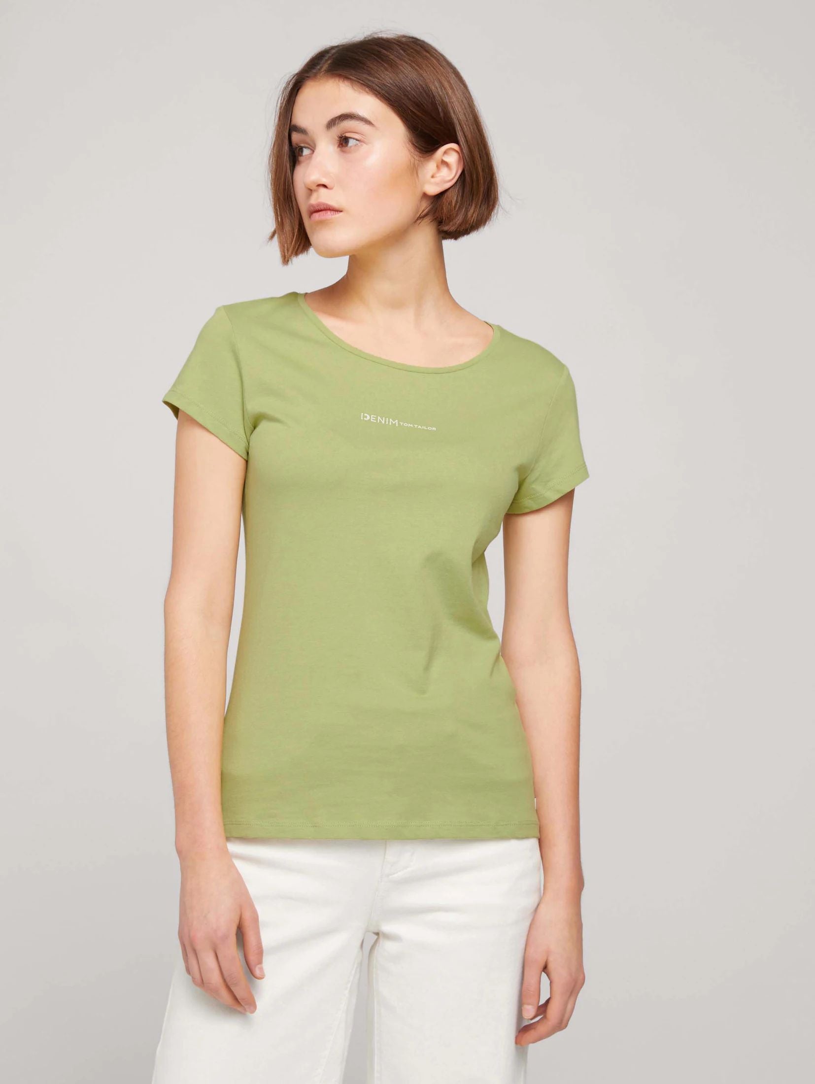 Tom Tailor Slim Fit T- Shirt mit Logo Print