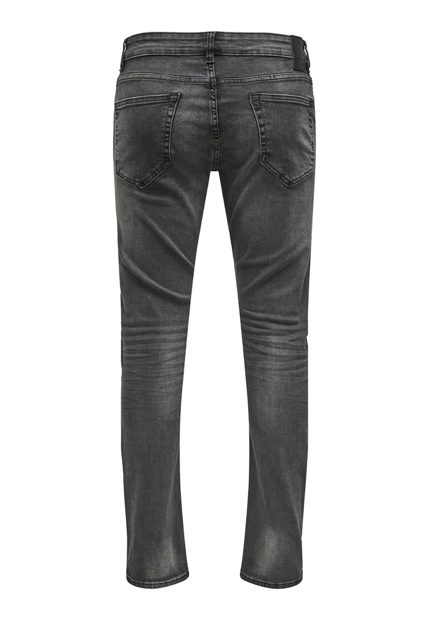 Only & Sons Loom Black Washed lange Hose