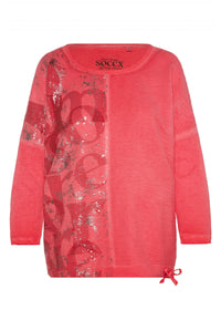 Soccx MEMORY LANE Shirt mit 3/4-Ärmeln