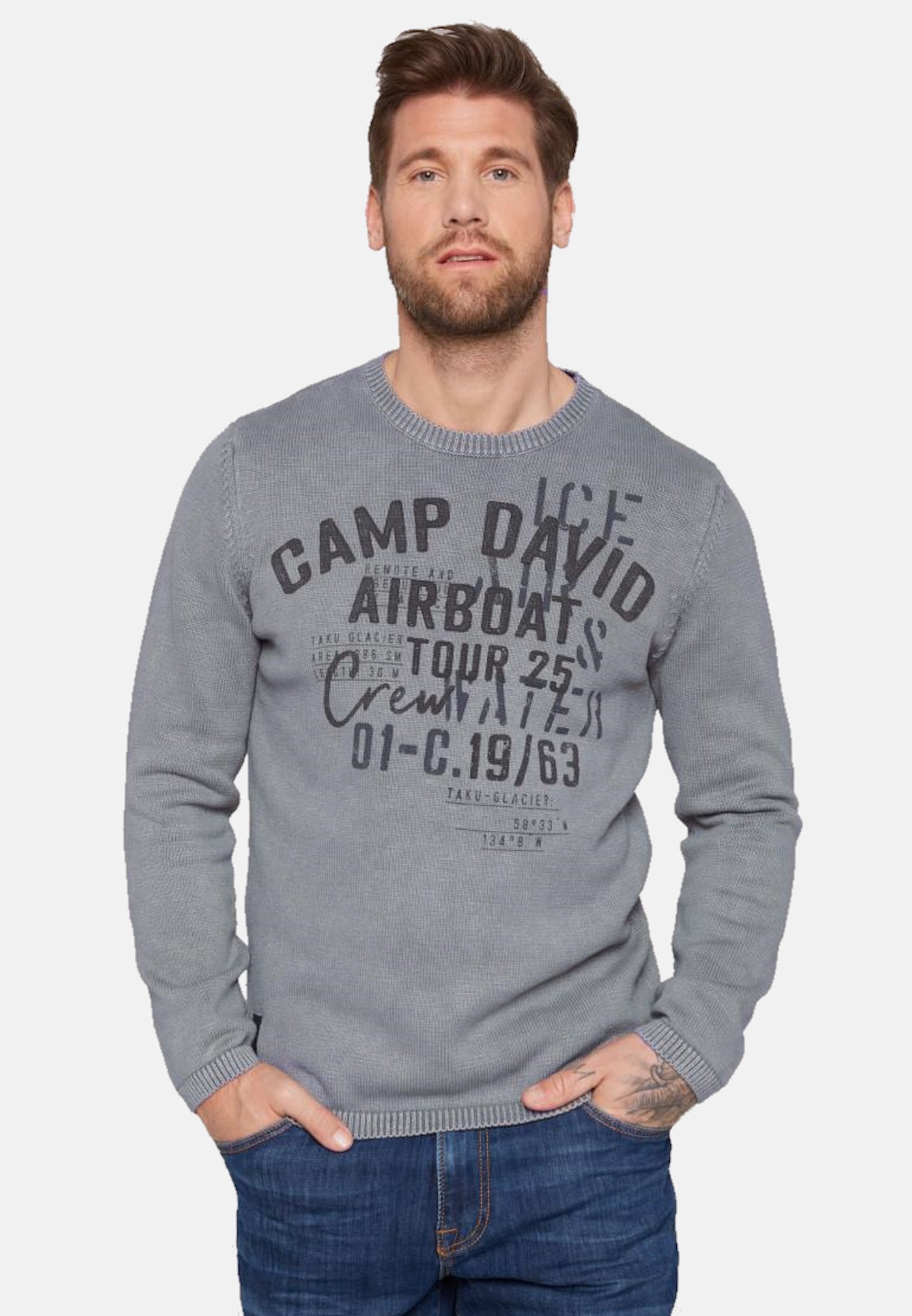 Camp David Strickpullover R-Neck