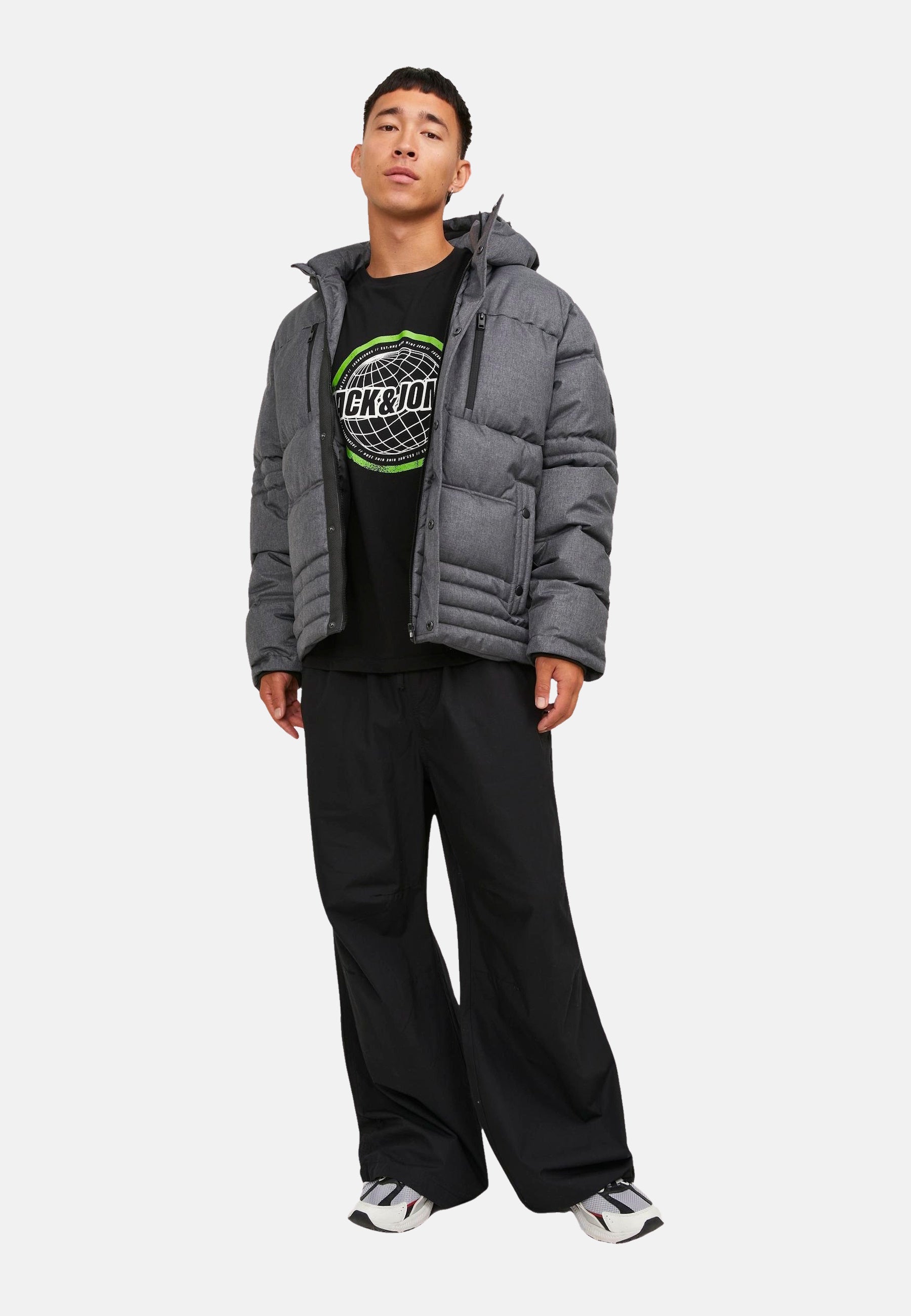 Jack & Jones YOG Steppjacke mit Kapuze und Reißverschluss