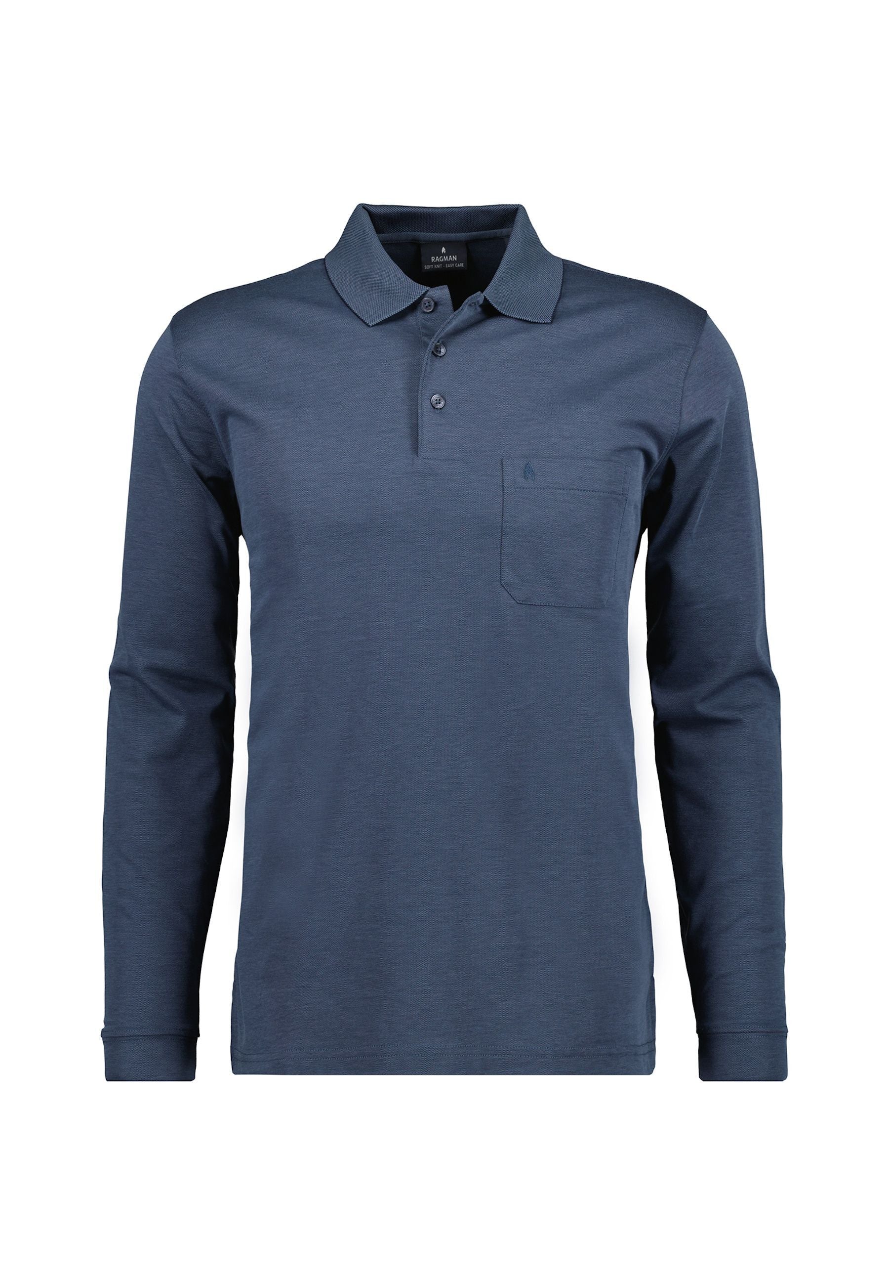 Ragman Langarmshirt mit Polokragen