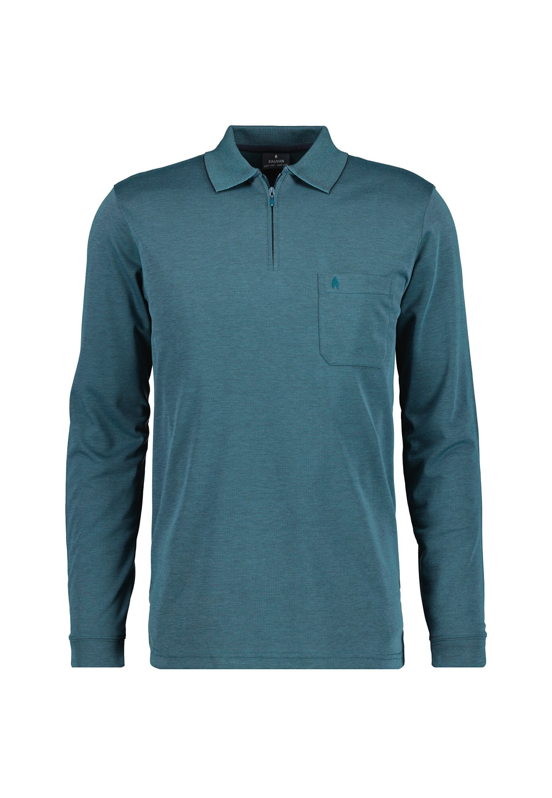 Ragman Langarmshirt mit Polokragen