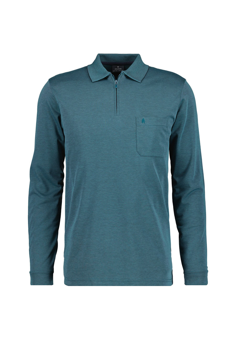 Ragman Langarmshirt mit Polokragen