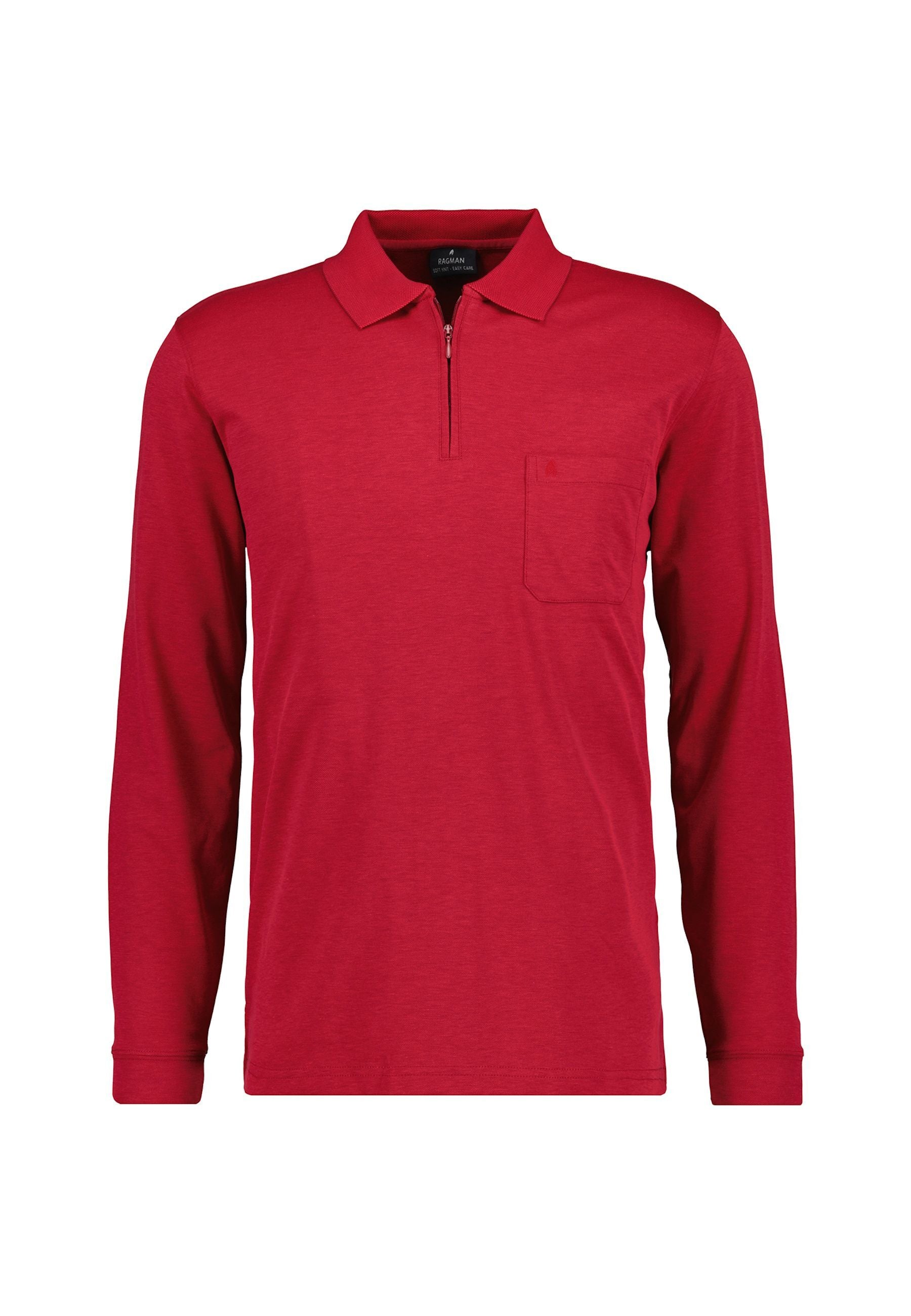 Ragman Langarmshirt mit Polokragen