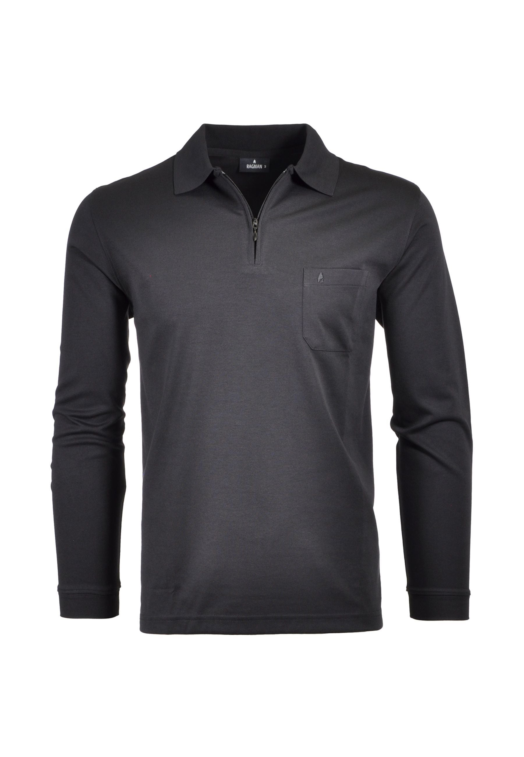 Ragman Langarmshirt mit Polokragen