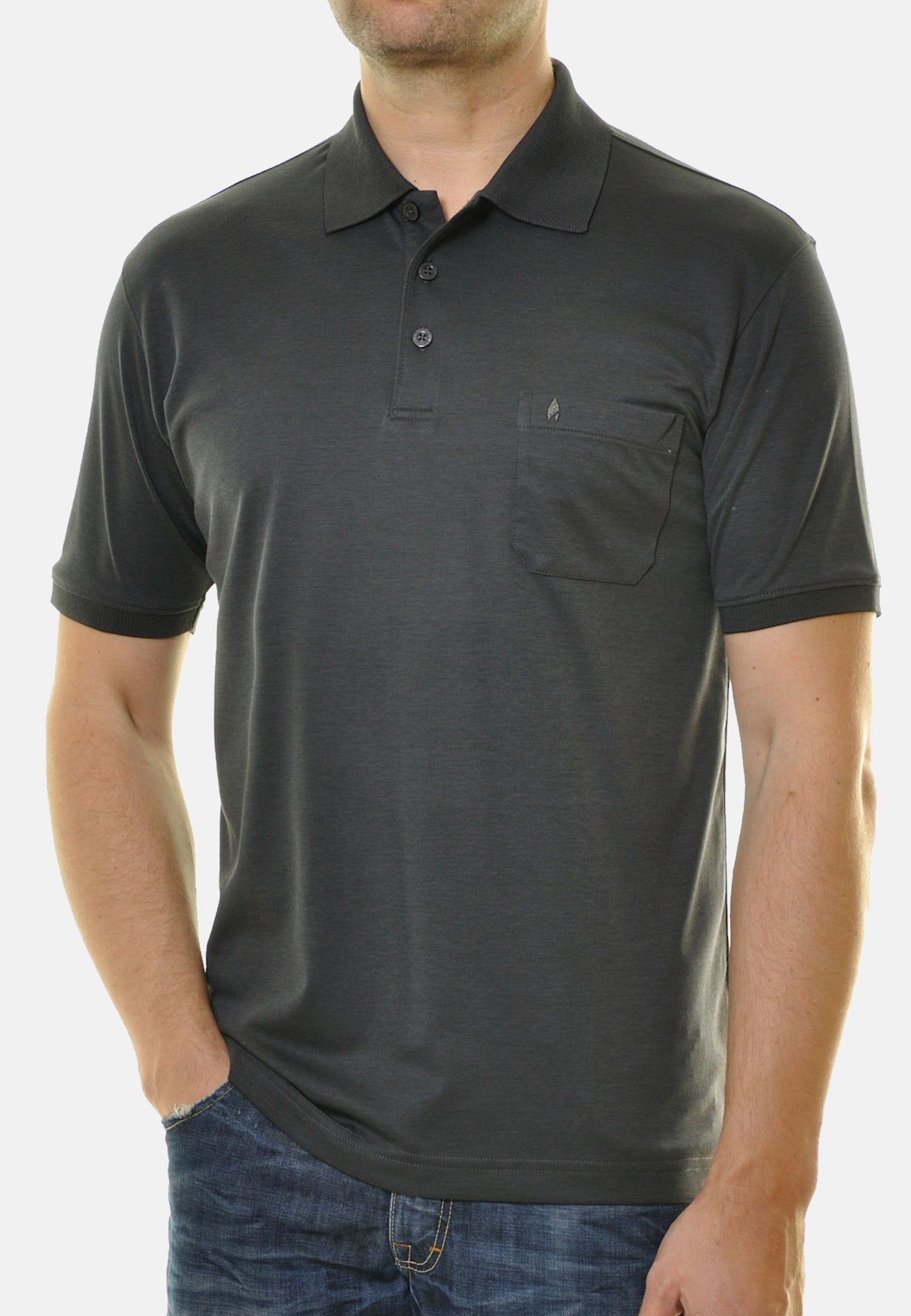 Ragman Kurzarmshirt mit Polokragen