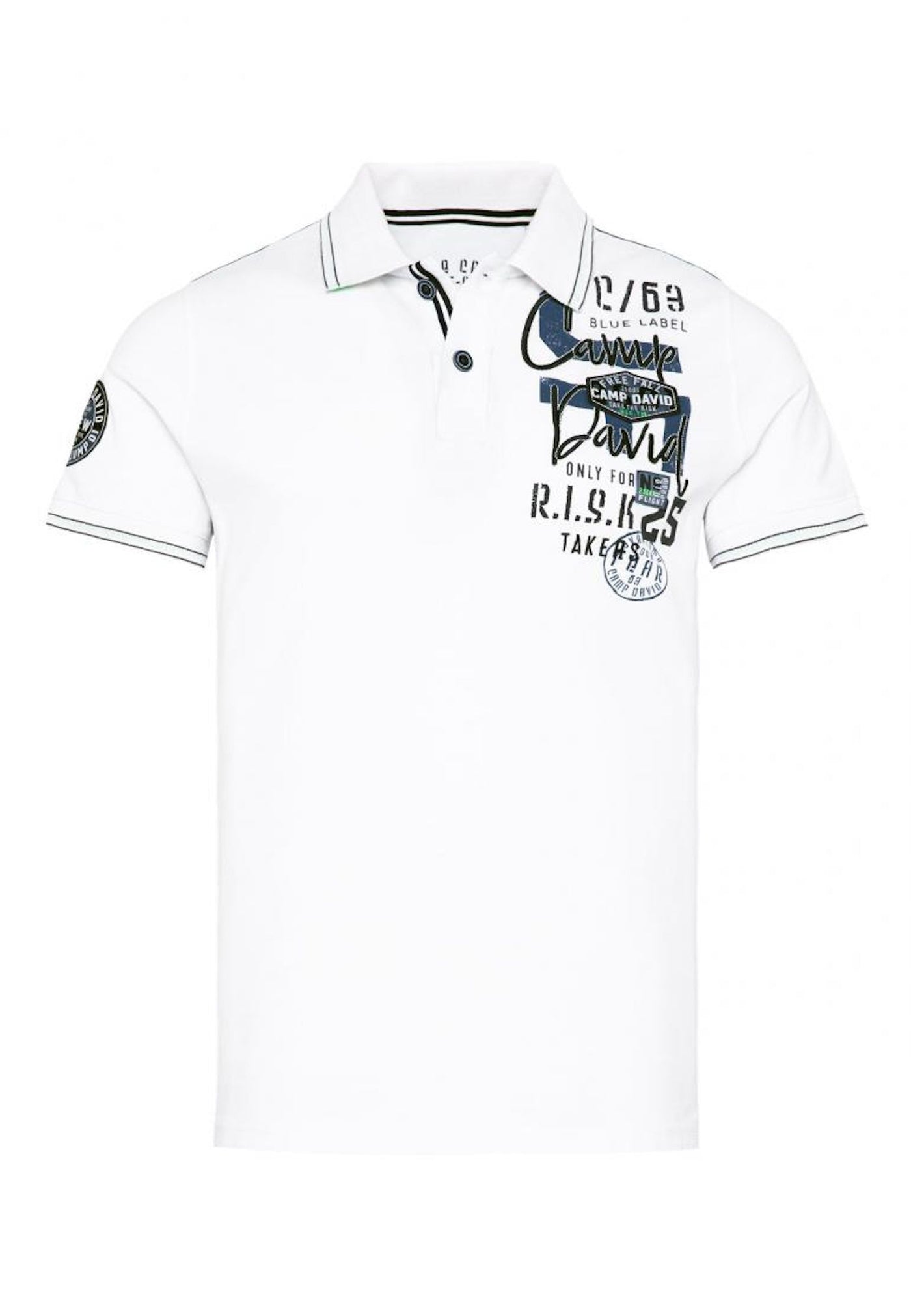 Camp David Base Jumping Kurzarmshirt mit Polokragen