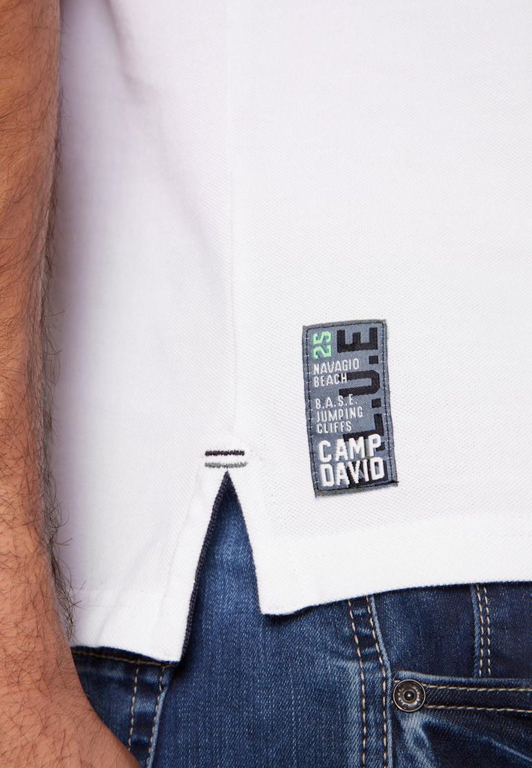 Camp David Base Jumping Kurzarmshirt mit Polokragen