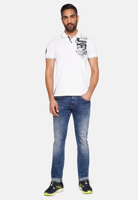 Camp David Base Jumping Kurzarmshirt mit Polokragen