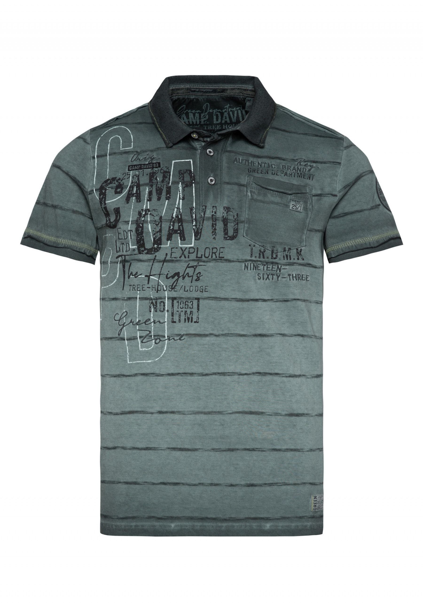 Camp David Tree House Kurzarmshirt mit Polokragen